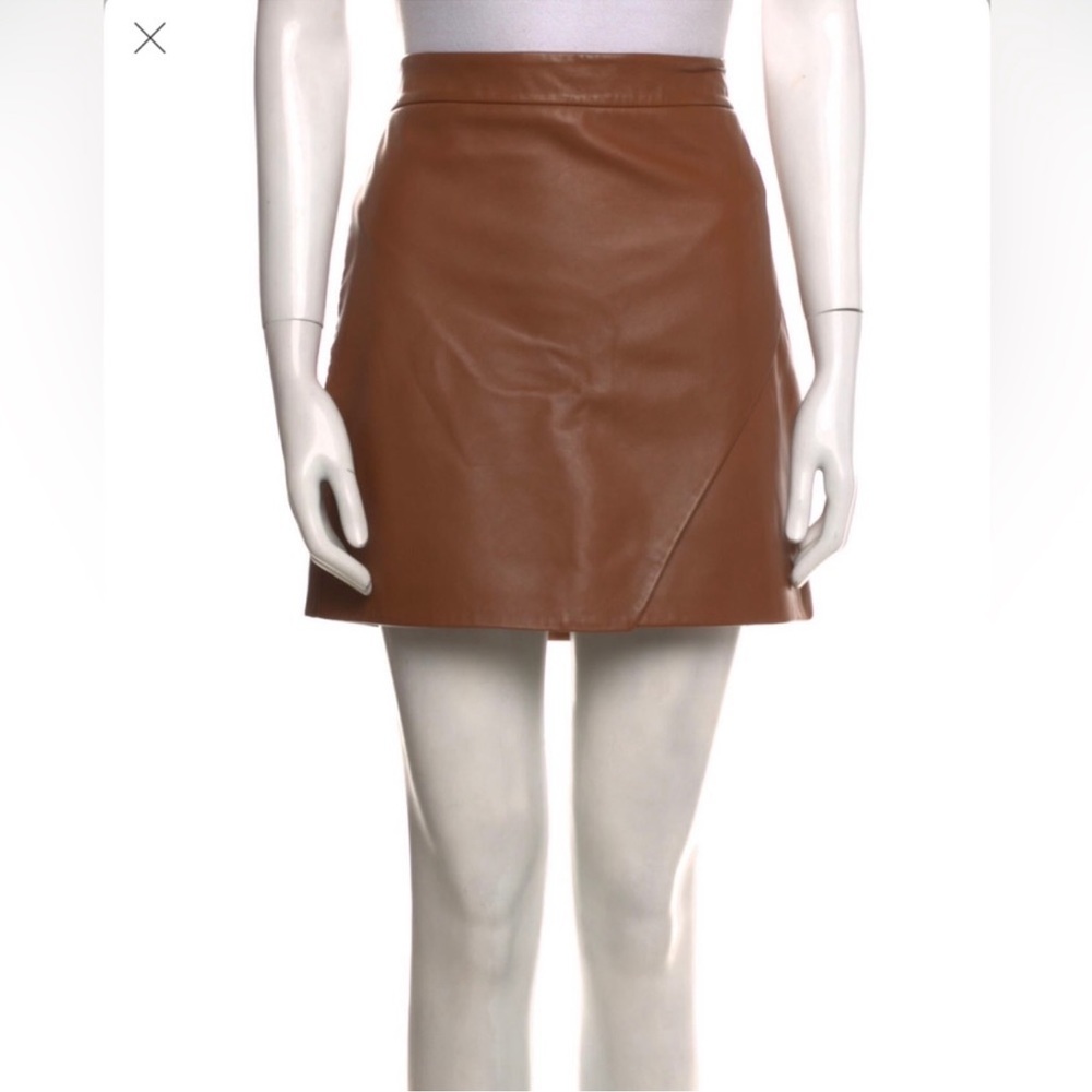 Michelle Mason Brown Leather Skirt (LIKE NEW)